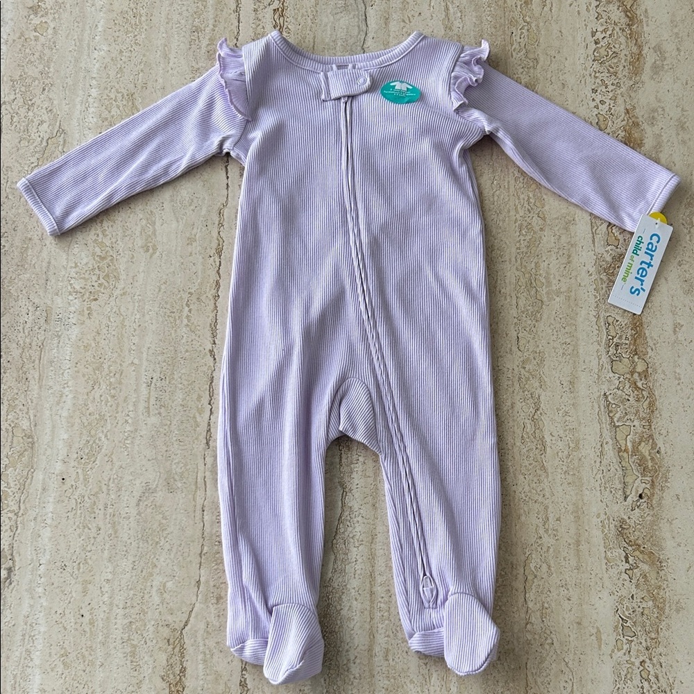 NEW 🆕 Carter's Light Purple Ruffle One Piece Pyjama 6-9 months